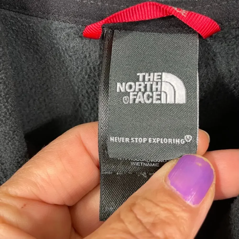 The North Face women's black quarter zip fleece Medium Polartec pullover pink